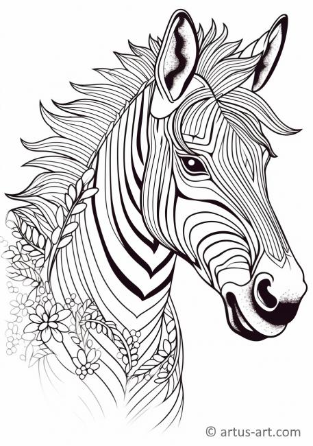 Página para colorir de Zebra